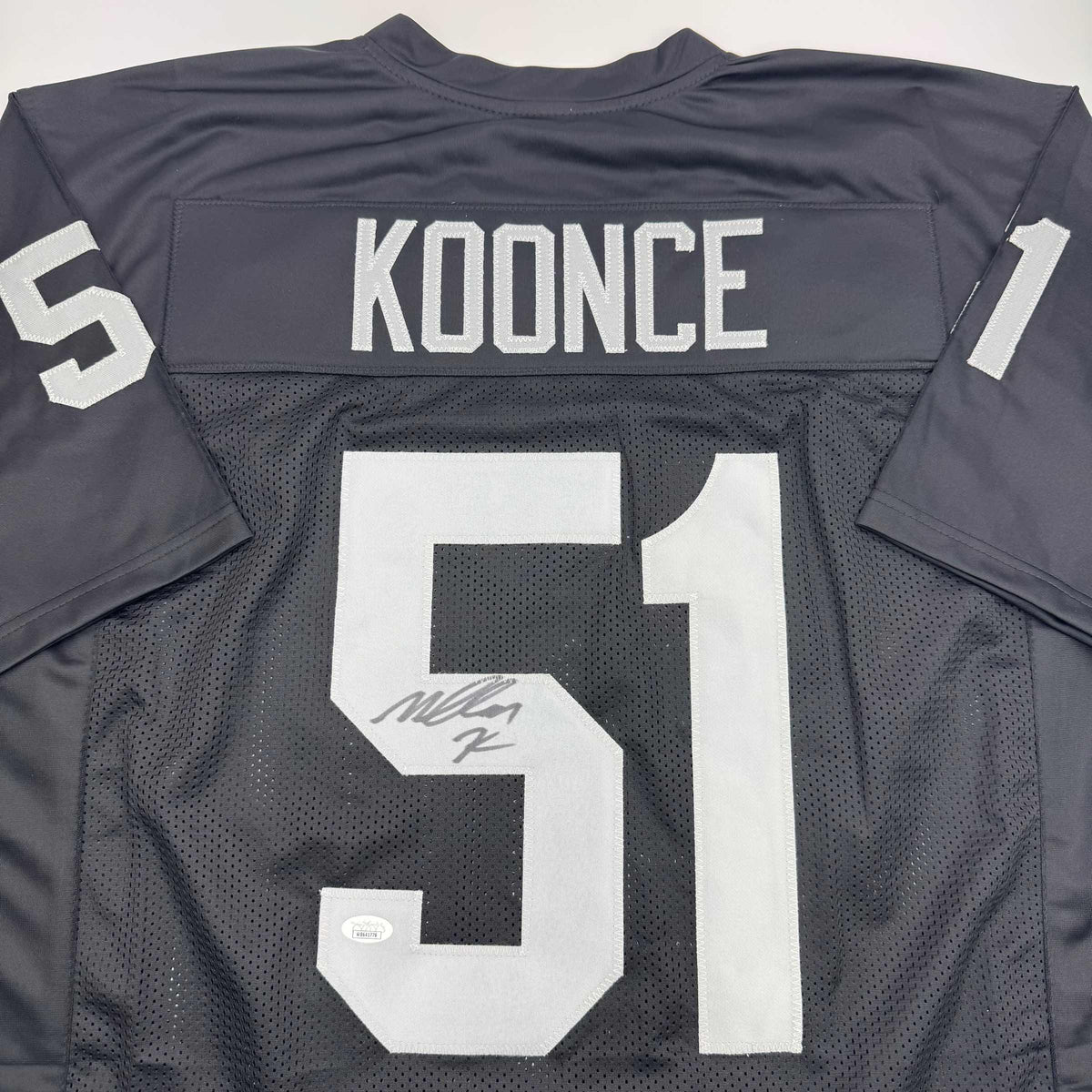 Autographed/Signed Malcolm Koonce Las Vegas Oakland Black Football Jersey JSA COA