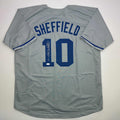 Autographed/Signed Gary Sheffield Los Angeles LA Grey Baseball Jersey JSA COA