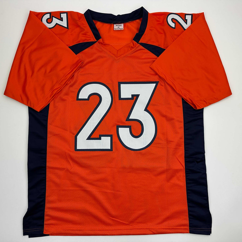 Autographed/Signed Willis McGahee Denver Orange Football Jersey JSA COA
