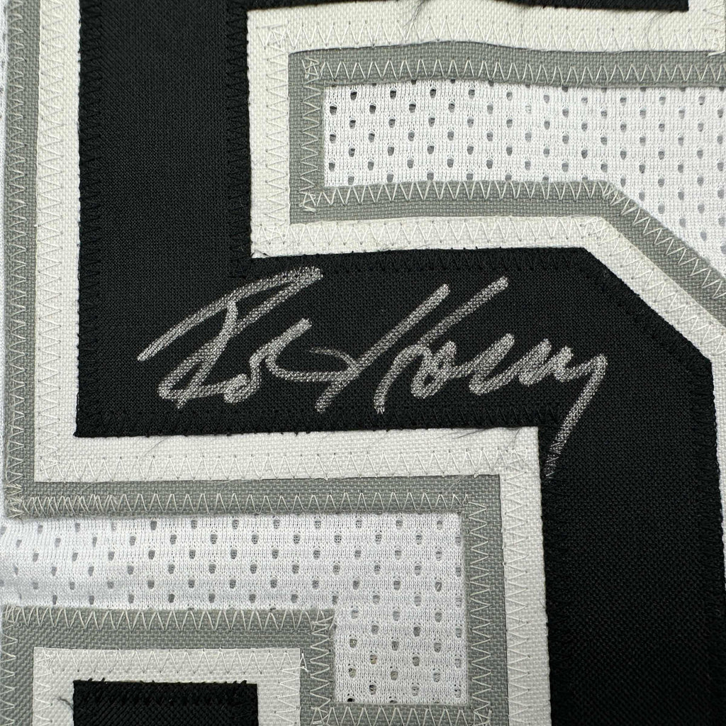 Autographed/Signed Robert Horry San Antonio White Basketball Jersey Beckett BAS COA