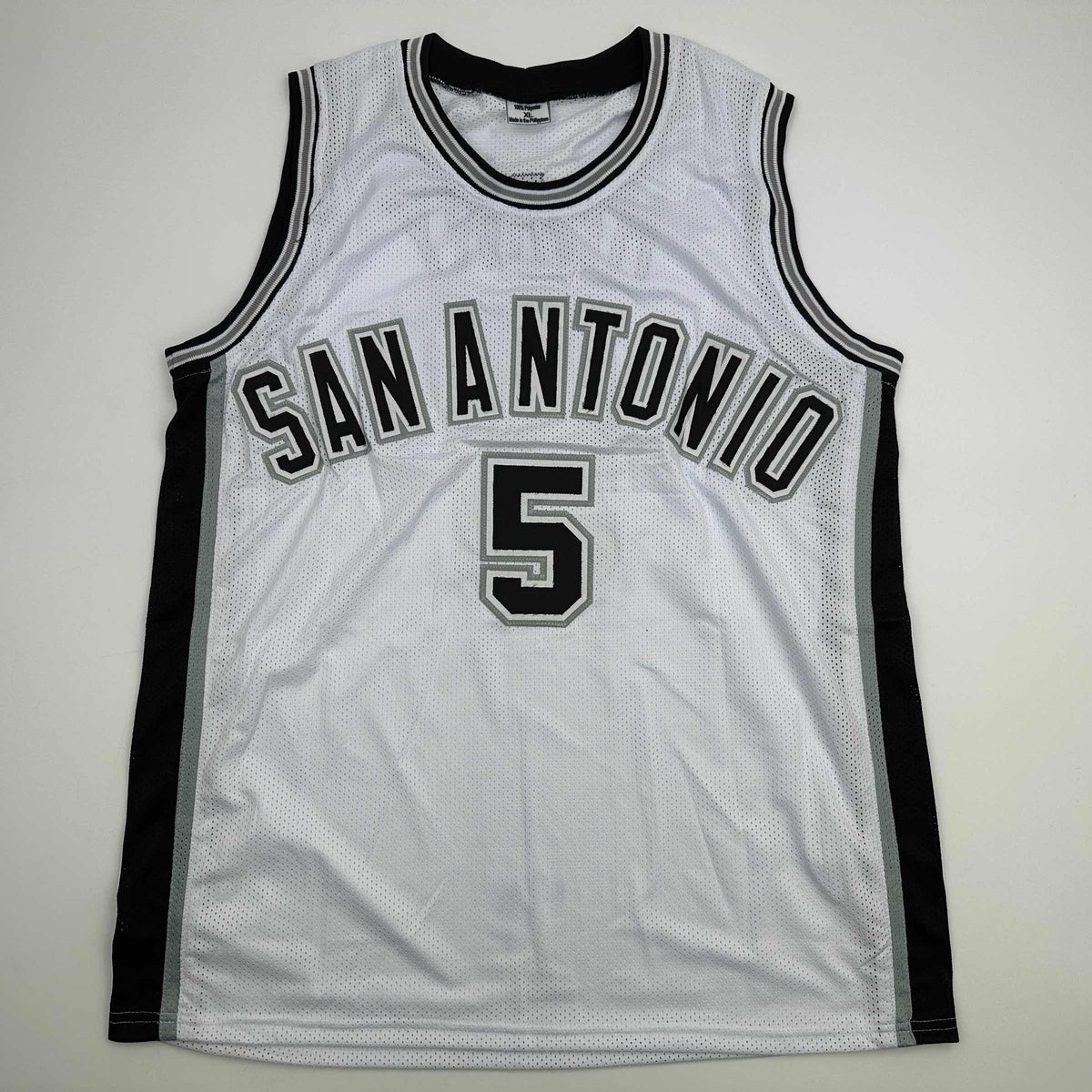 Autographed/Signed Robert Horry San Antonio White Basketball Jersey Beckett BAS COA