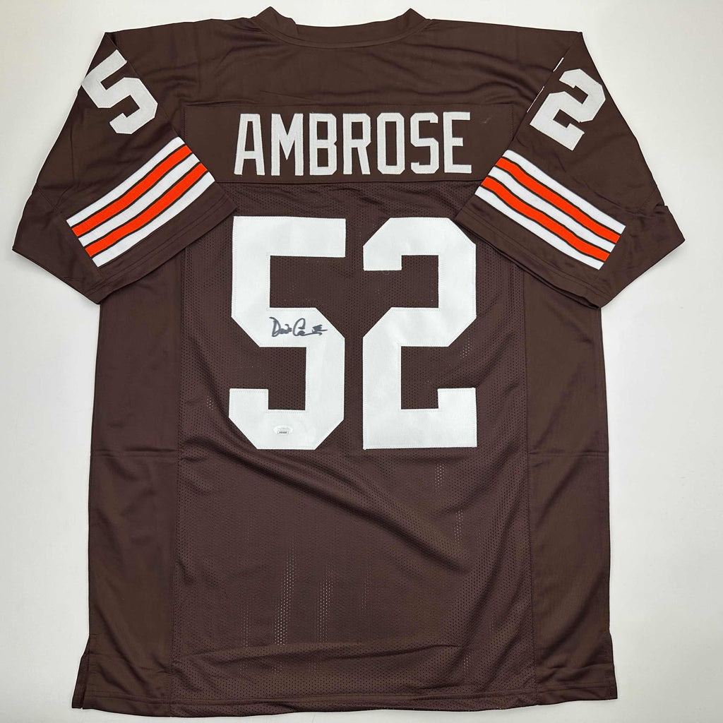 Autographed/Signed Dick Ambrose Cleveland Brown Football Jersey JSA COA