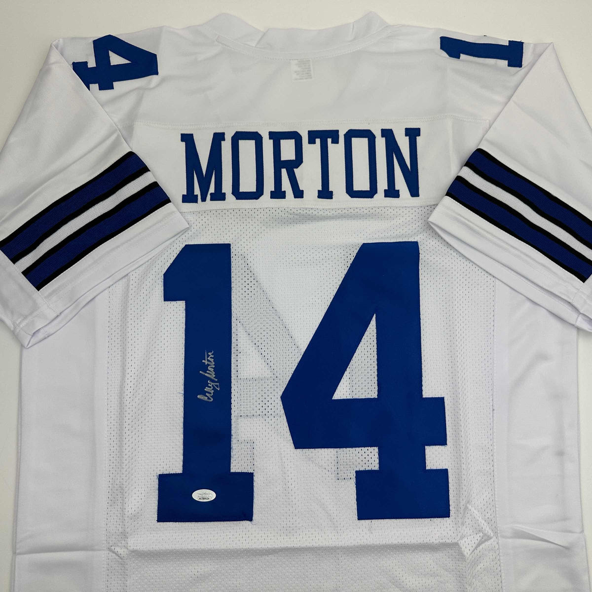 Autographed/Signed Craig Morton Dallas White Football Jersey JSA COA