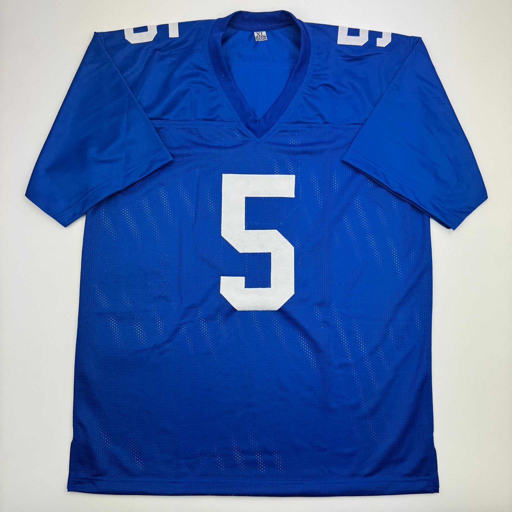 Autographed/Signed Kayvon Thibodeaux New York Blue Football Jersey JSA COA