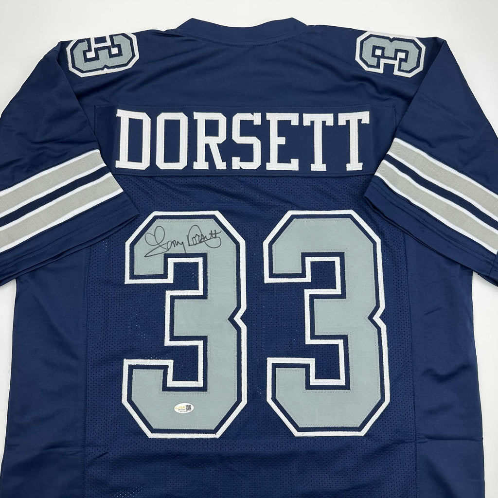 Autographed/Signed Tony Dorsett Dallas Dark Blue Football Jersey JSA COA