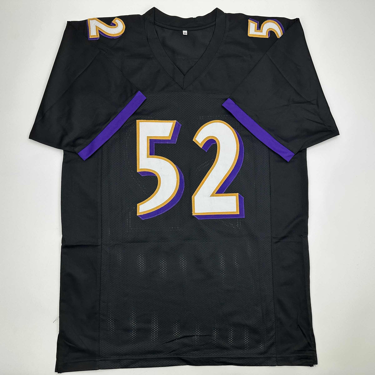 Autographed/Signed Ray Lewis Baltimore Black Football Jersey Beckett BAS COA