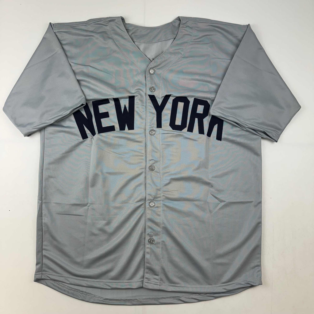 Autographed/Signed Mariano Rivera New York Grey Baseball Jersey Beckett BAS COA Holo
