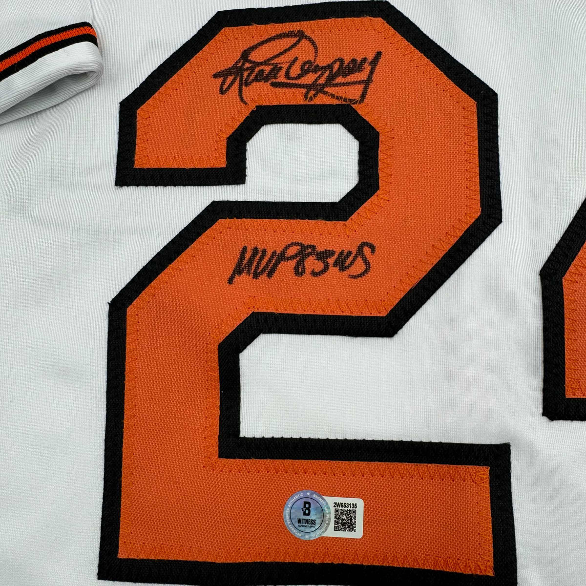 Autographed/Signed Rick Dempsey "MVP 83 WS" Baltimore White Baseball Jersey Beckett BAS COA