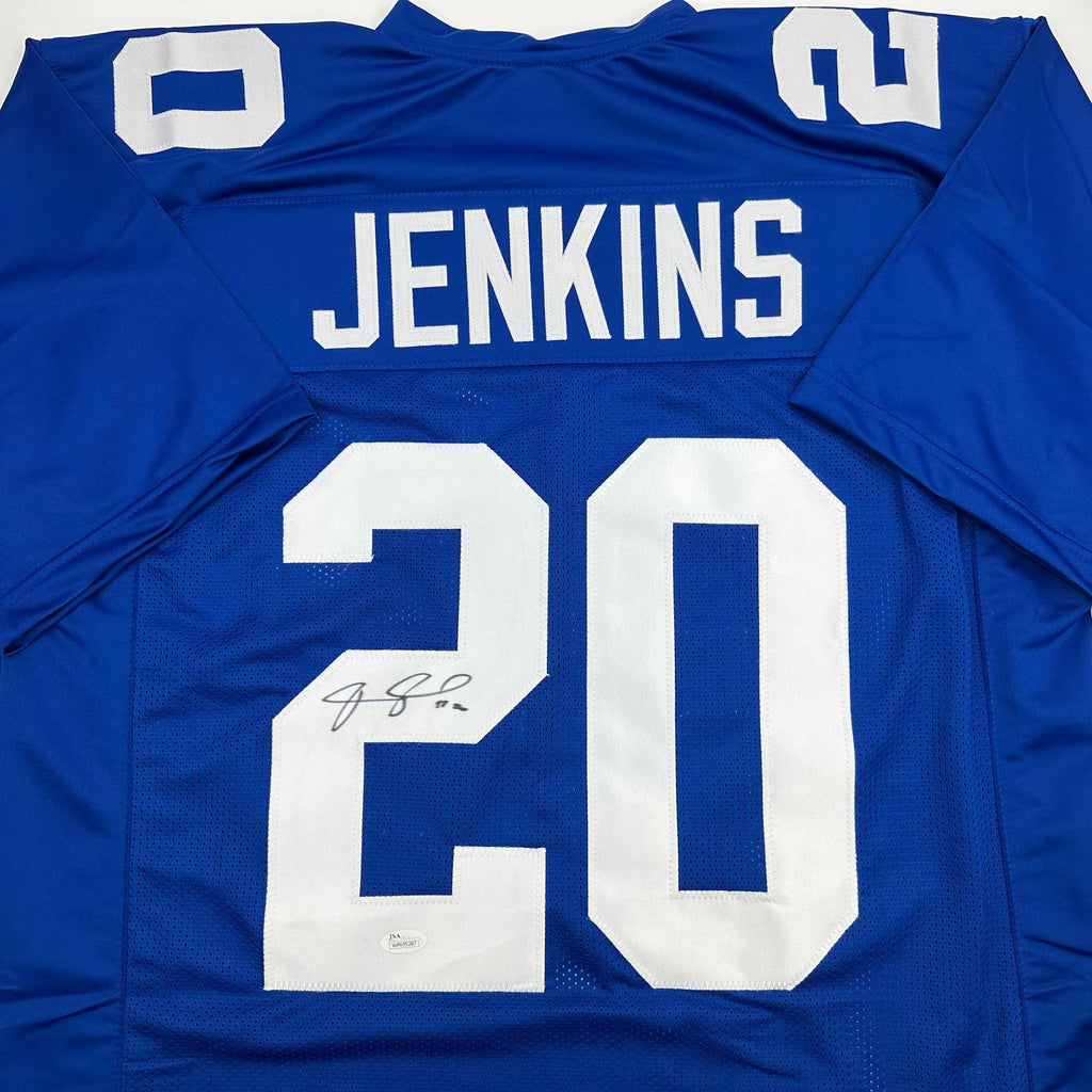 Autographed/Signed Janoris Jenkins Jackrabbit New York Blue Football Jersey JSA COA