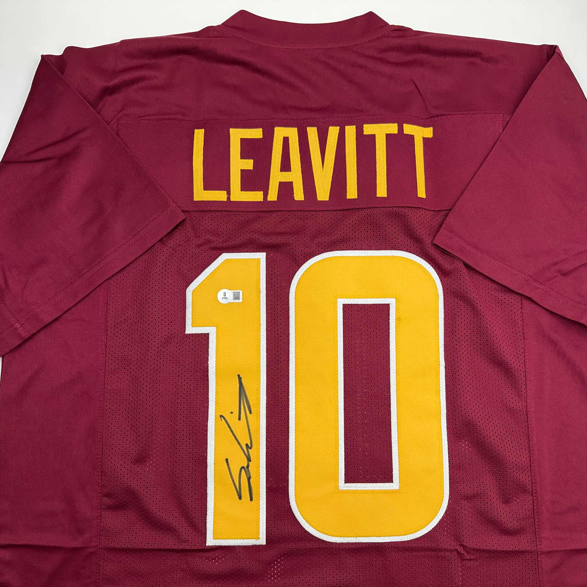 Autographed/Signed Sam Leavitt Arizona State Maroon College Football Jersey Beckett BAS COA