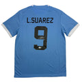 Autographed/Signed Luis Suarez Uruguay Blue World Cup Soccer Futbol Jersey Beckett BAS COA