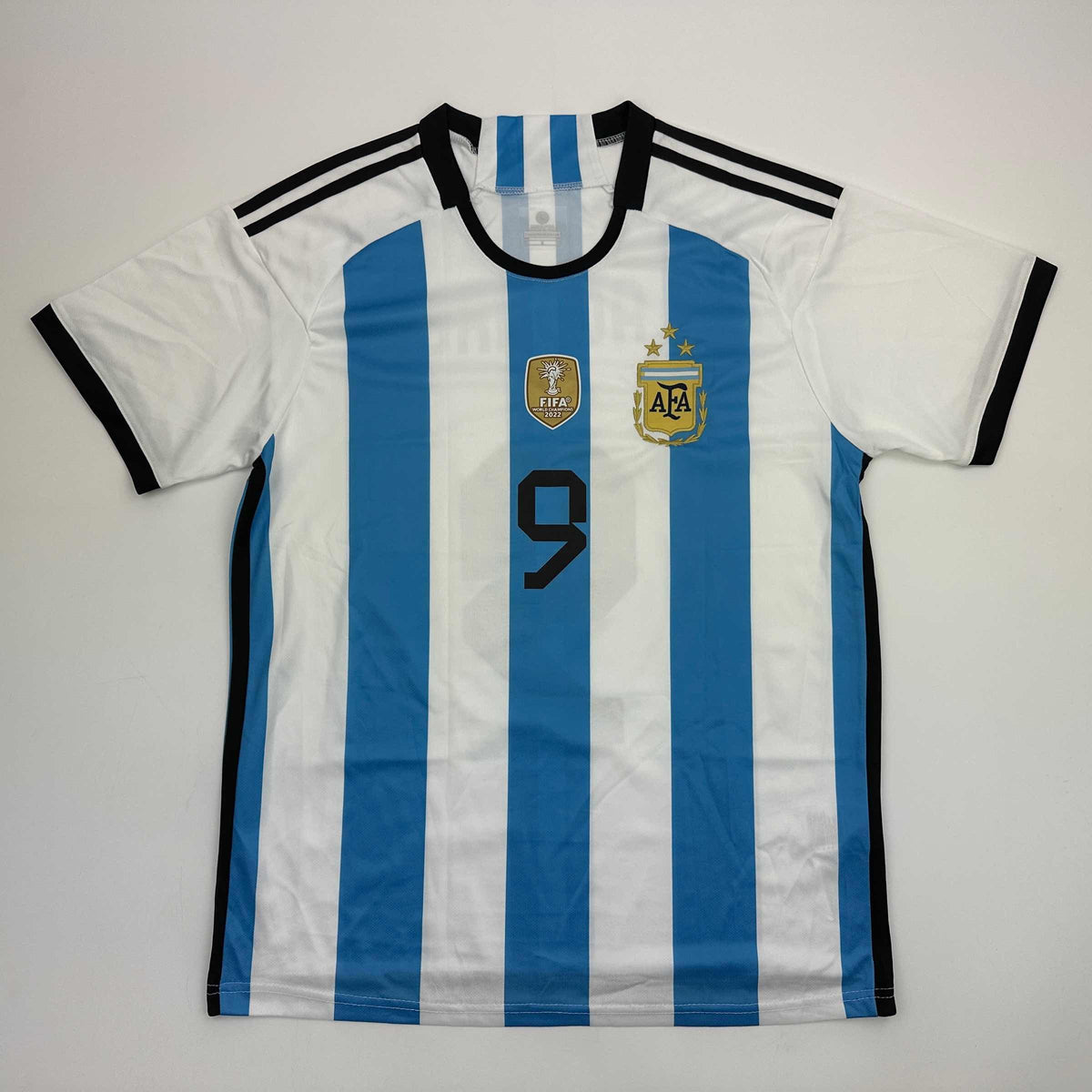 Autographed/Signed Julian Alvarez Argentina Blue/White Soccer World Cup Jersey Beckett BAS COA