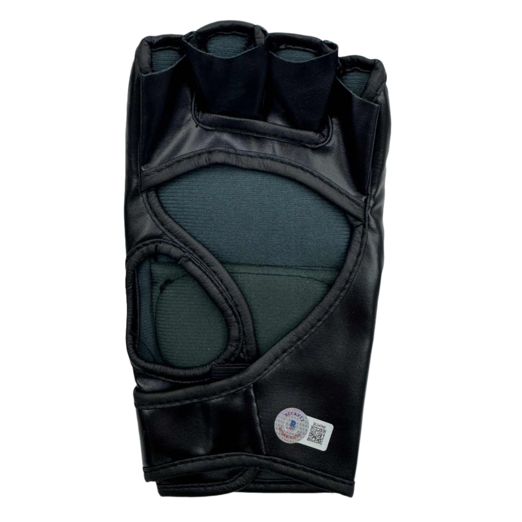 Autographed/Signed Alex "Poatan" Pereira UFC MMA Black Fighting Glove Beckett BAS COA