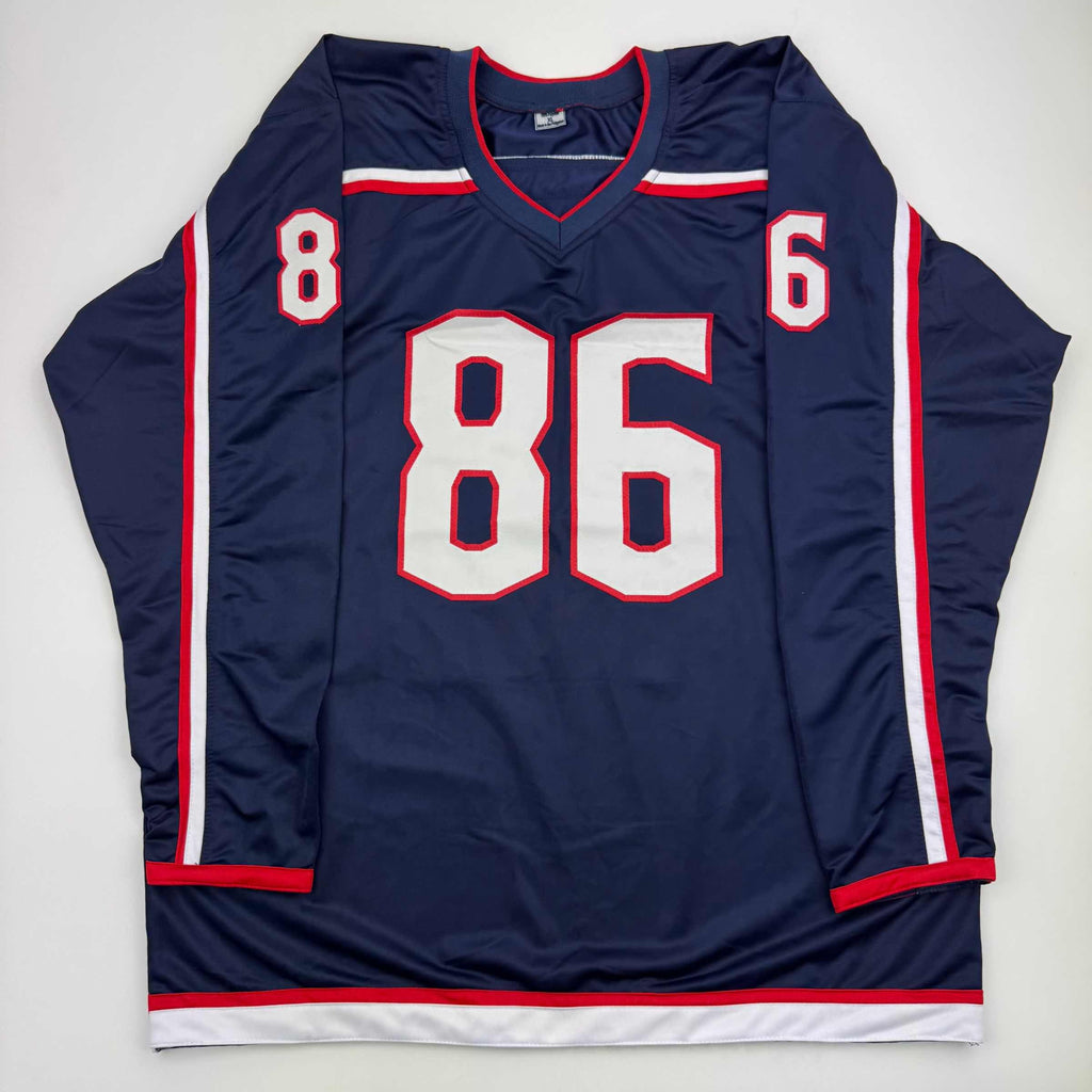 Autographed/Signed Kirill Marchenko Columbus Blue Hockey Jersey JSA COA