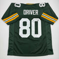 Autographed/Signed Donald Driver Green Bay Green Football Jersey JSA COA