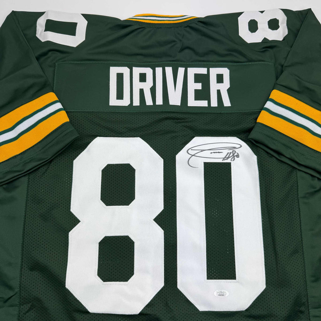 Autographed/Signed Donald Driver Green Bay Green Football Jersey JSA COA