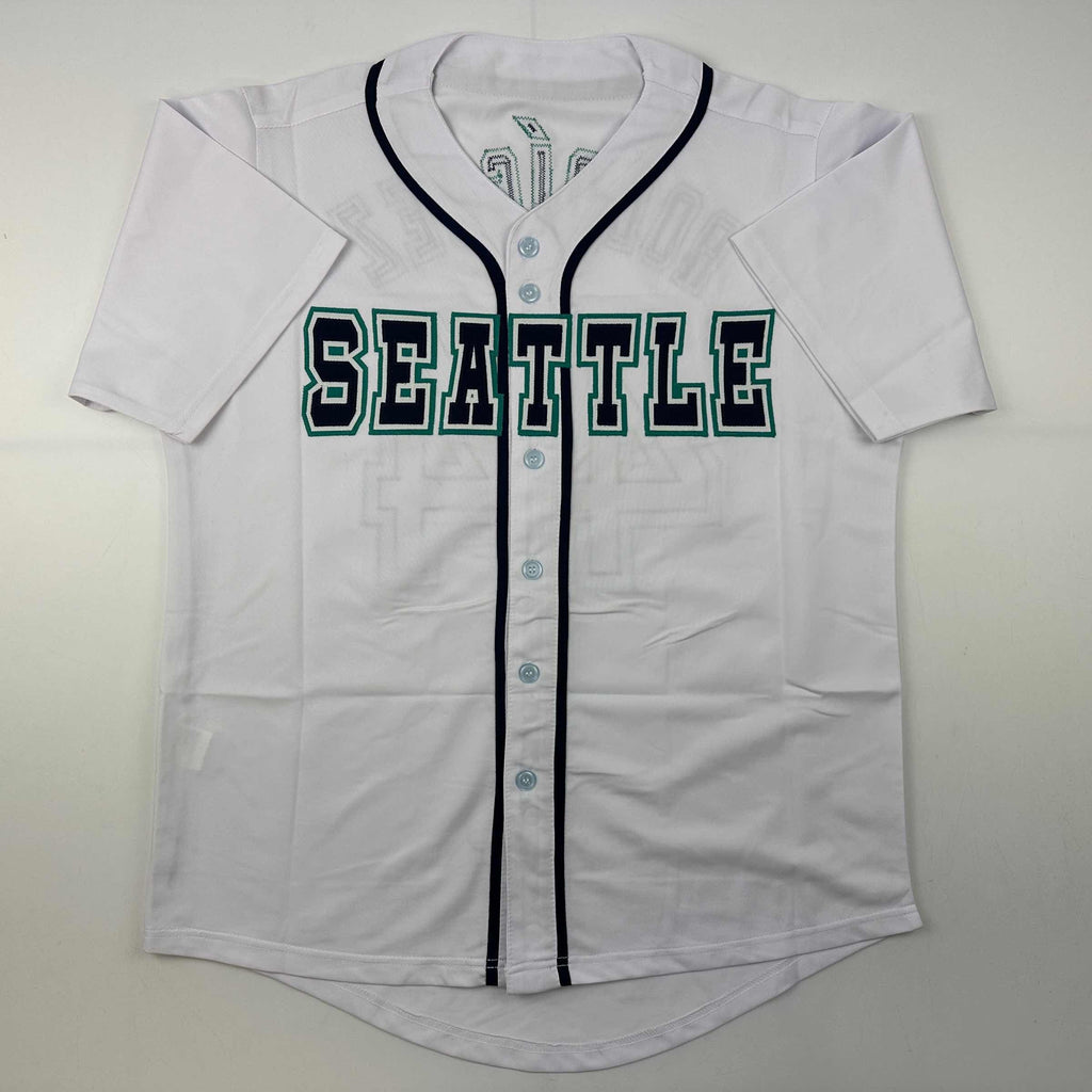 Autographed/Signed Julio Rodriguez Seattle White Baseball Jersey JSA COA