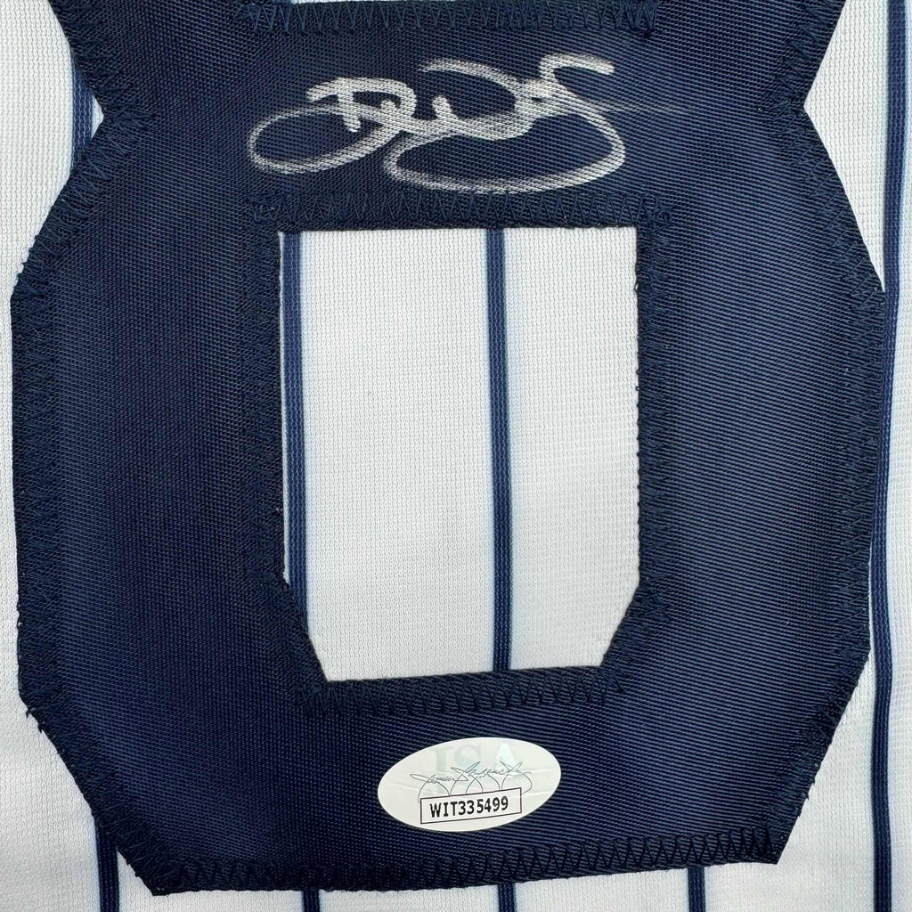 Autographed/Signed Devin Williams New York Pinstripe Baseball Jersey JSA COA