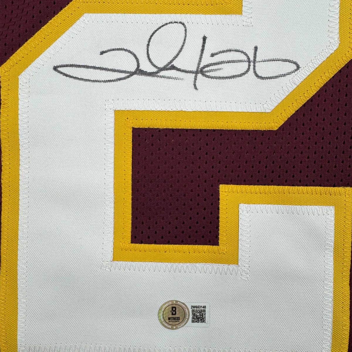 Autographed/Signed Clinton Portis Washington Burgundy Football Jersey Beckett BAS COA