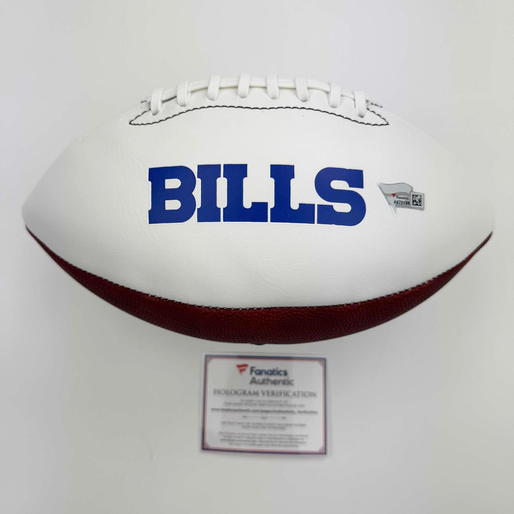 Autographed/Signed Josh Allen Buffalo Bills Full Size F/S White Panel Logo Football Fanatics COA
