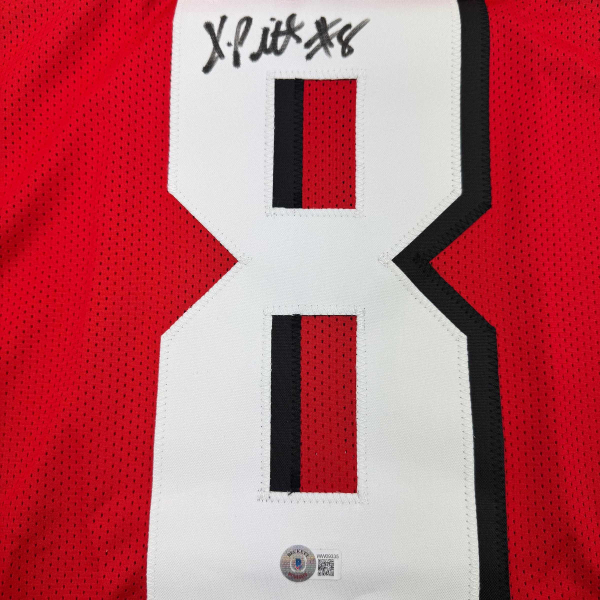Autographed/Signed Kyle Pitts Atlanta Red Football Jersey Beckett BAS COA