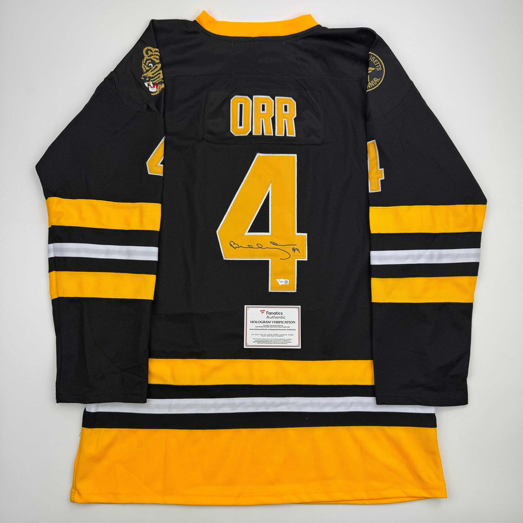 Autographed/Signed Bobby Orr Boston Bruins Black Hockey Jersey Fanatics COA
