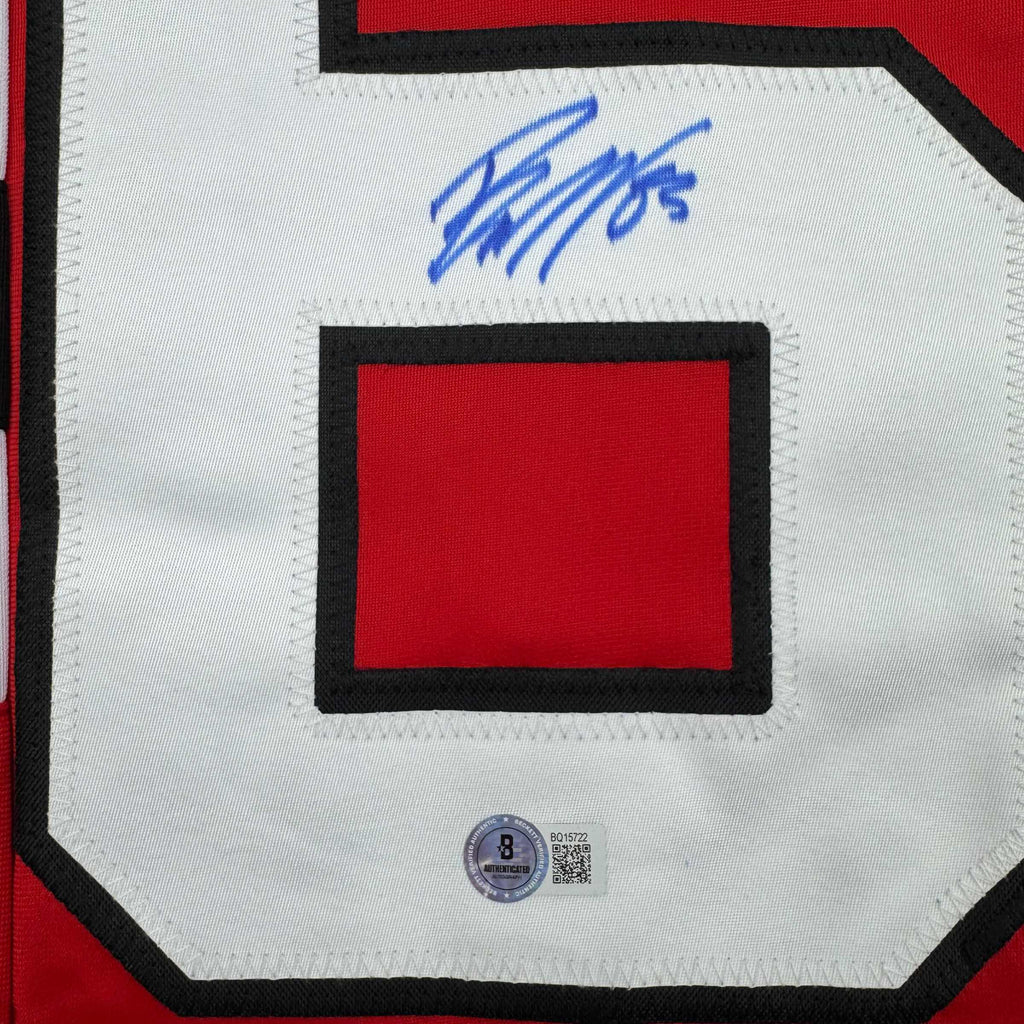 Autographed/Signed Jesper Bratt New Jersey Red Hockey Jersey Beckett BAS COA