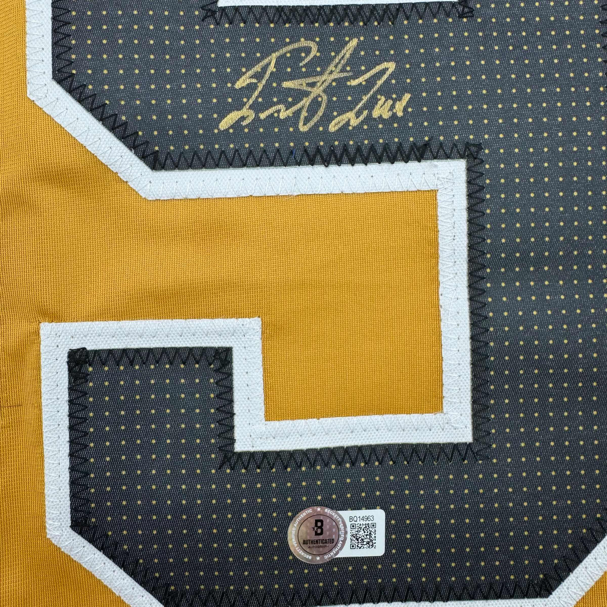 Autographed/Signed Ivan Barbashev Las Vegas Gold Hockey Jersey Beckett BAS COA