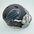 Autographed/Signed James Cook Buffalo Bills Slate Mini Football Helmet JSA COA