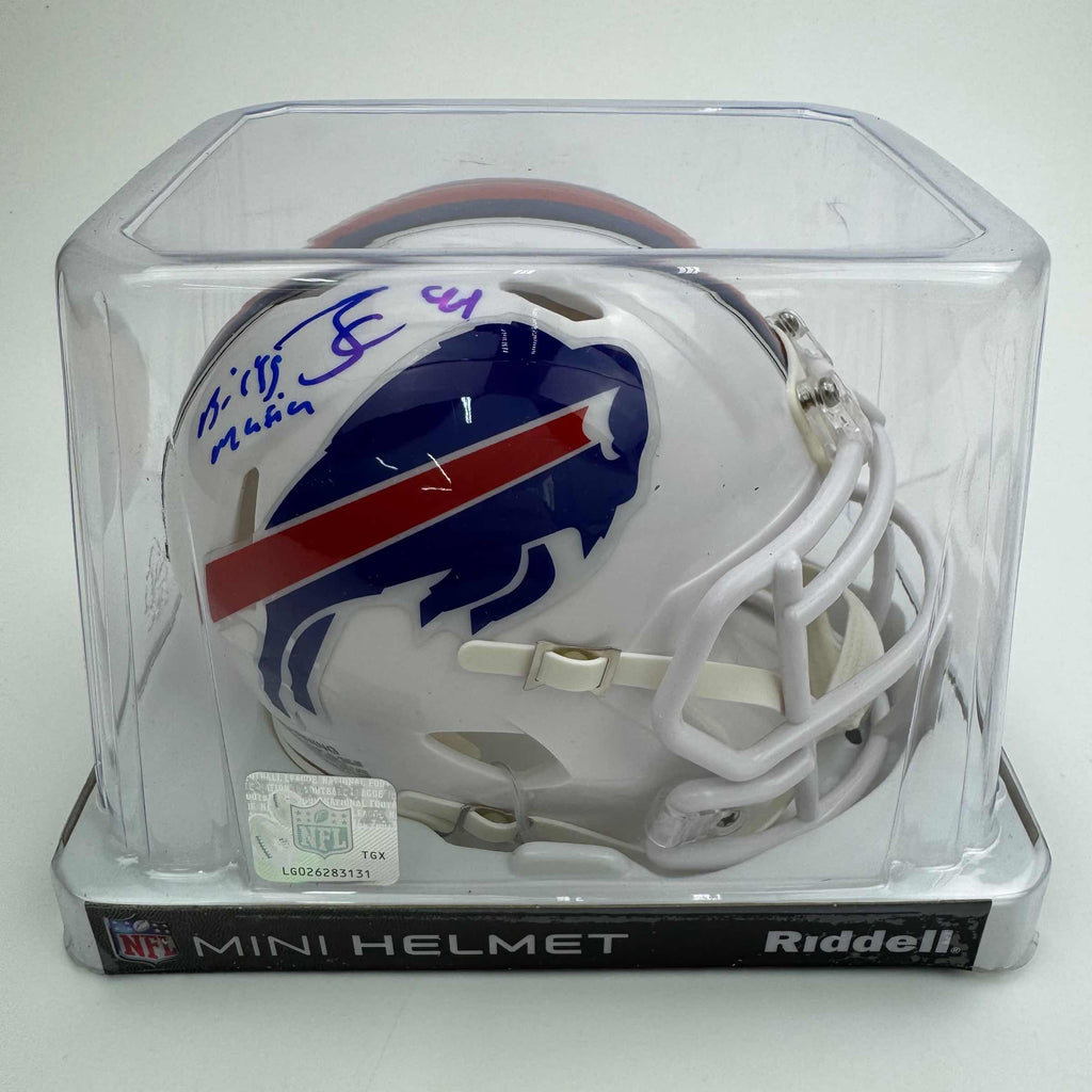 Autographed/Signed James Cook "Bills Mafia" Buffalo Bills Mini Football Helmet JSA COA