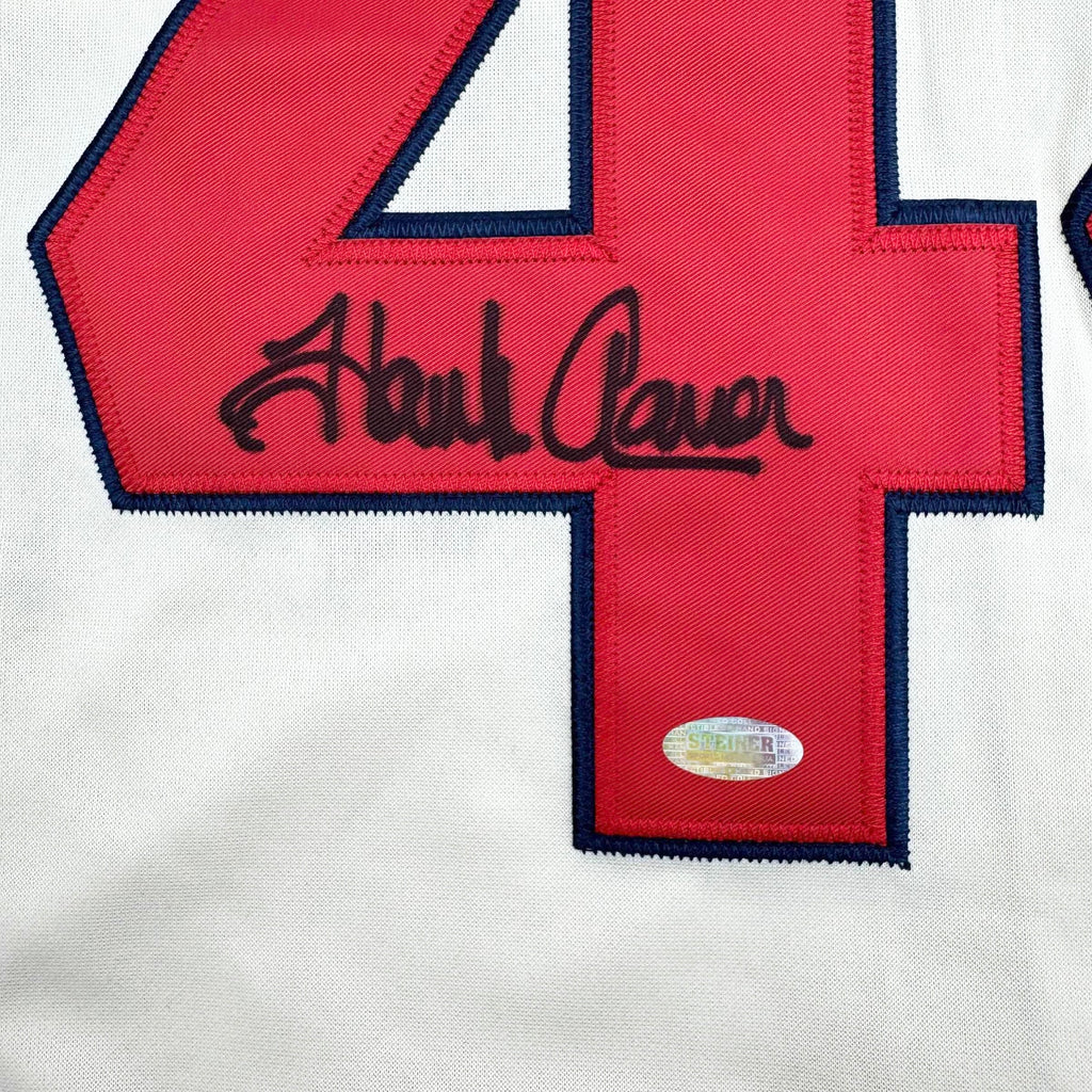 Autographed/Signed Hank Henry Aaron Atlanta Baseball Jersey Steiner COA