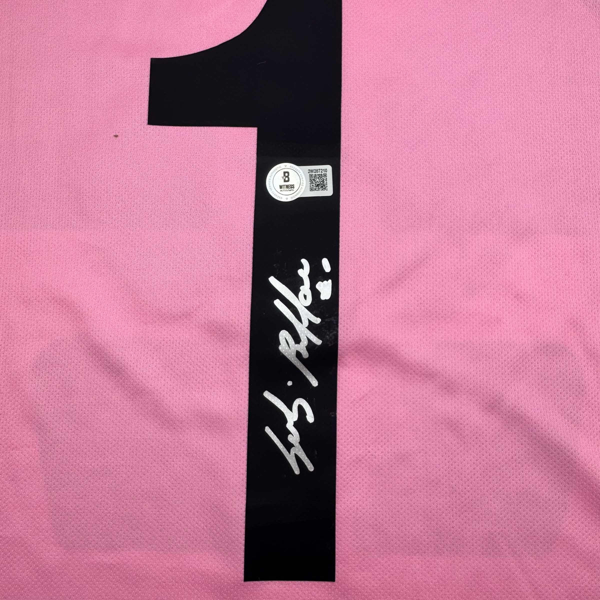 Autographed/Signed Gianluigi Buffon Juventus Pink Soccer Jersey Beckett BAS COA