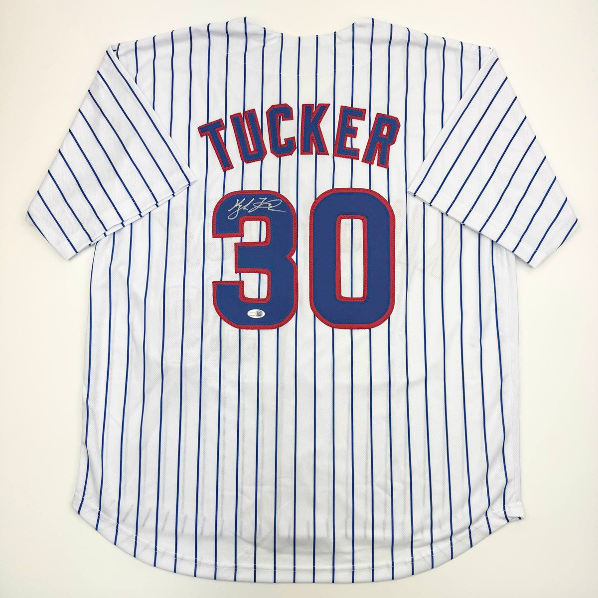 Autographed/Signed Kyle Tucker Chicago Pinstripe Baseball Jersey JSA COA