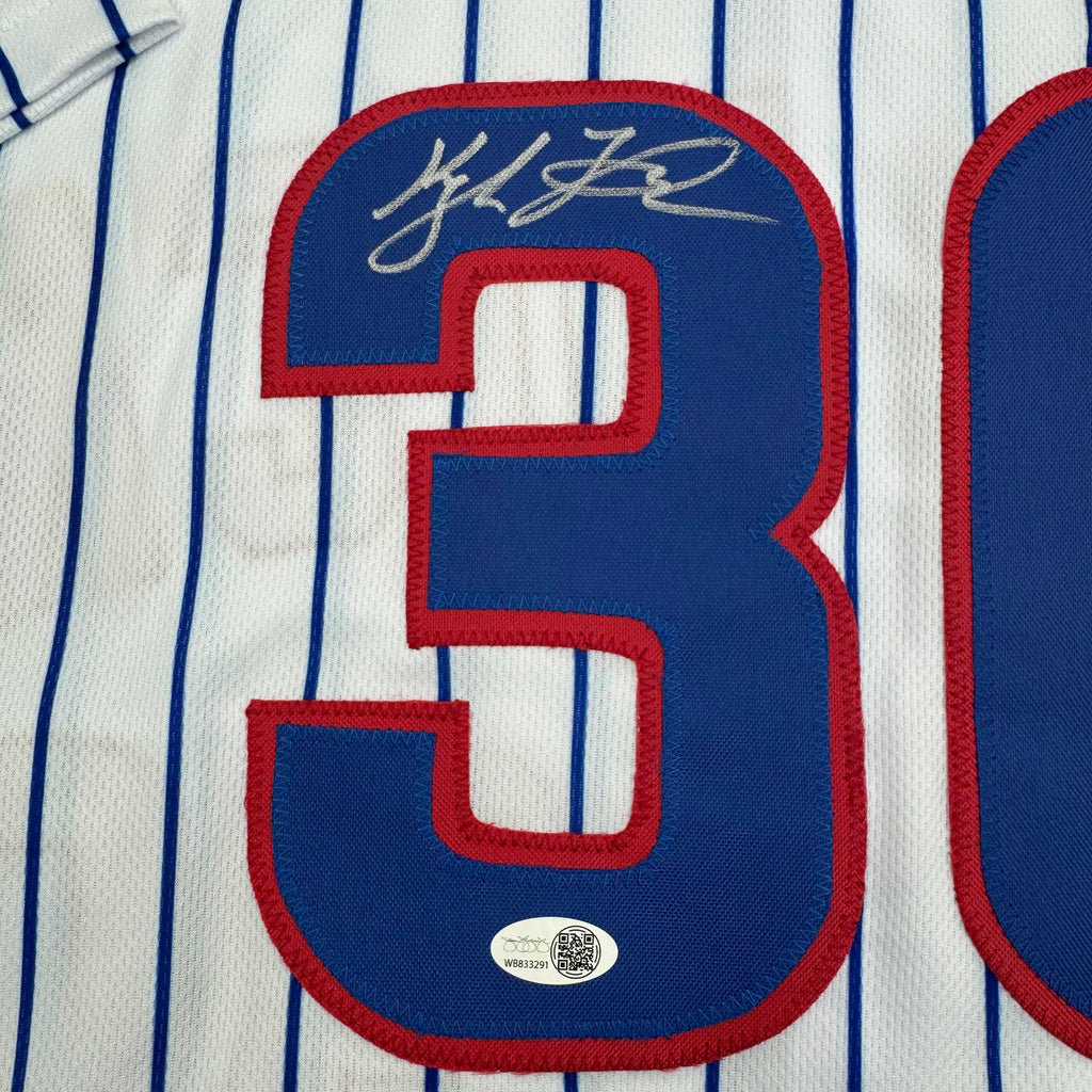 Autographed/Signed Kyle Tucker Chicago Pinstripe Baseball Jersey JSA COA