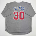 Autographed/Signed Kyle Tucker Chicago Grey Baseball Jersey JSA COA