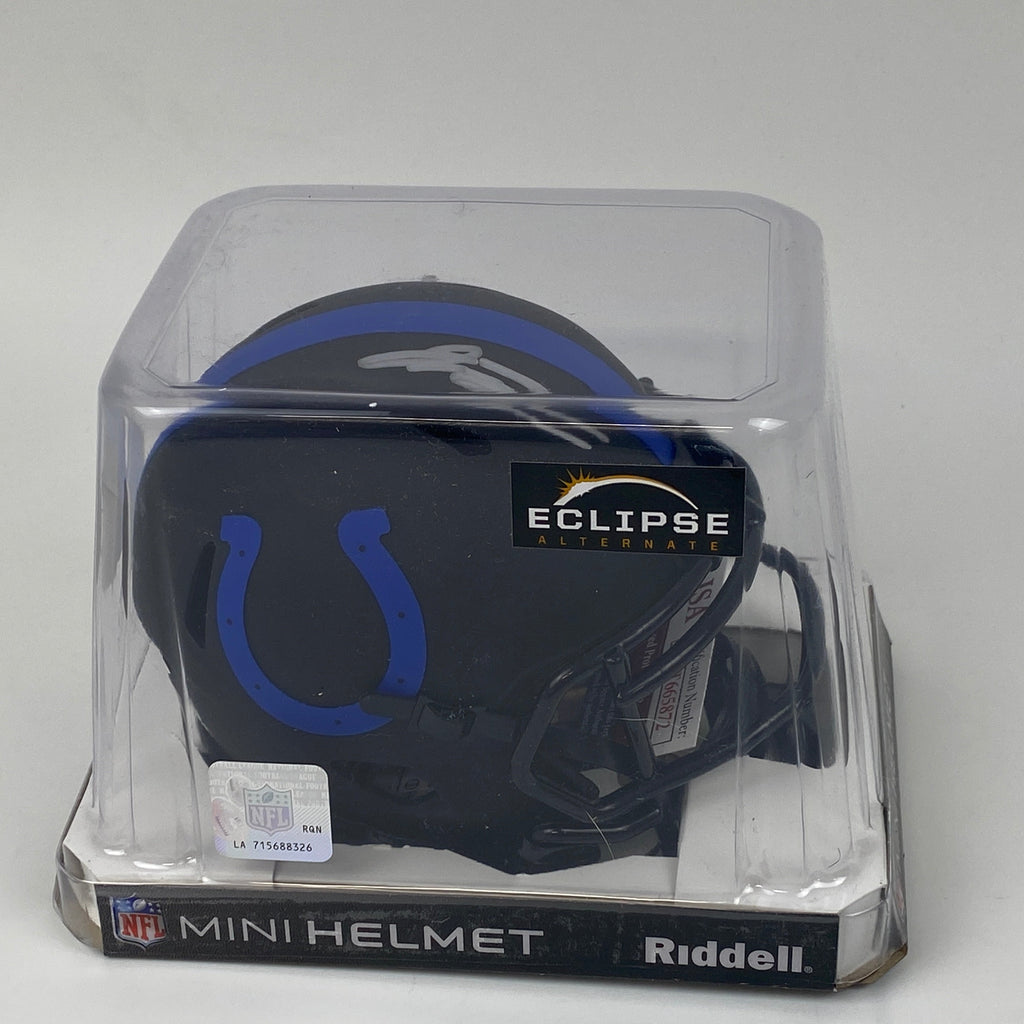 Autographed/Signed Jonathan Taylor Indianapolis Colts Eclipse Mini Football Helmet JSA COA