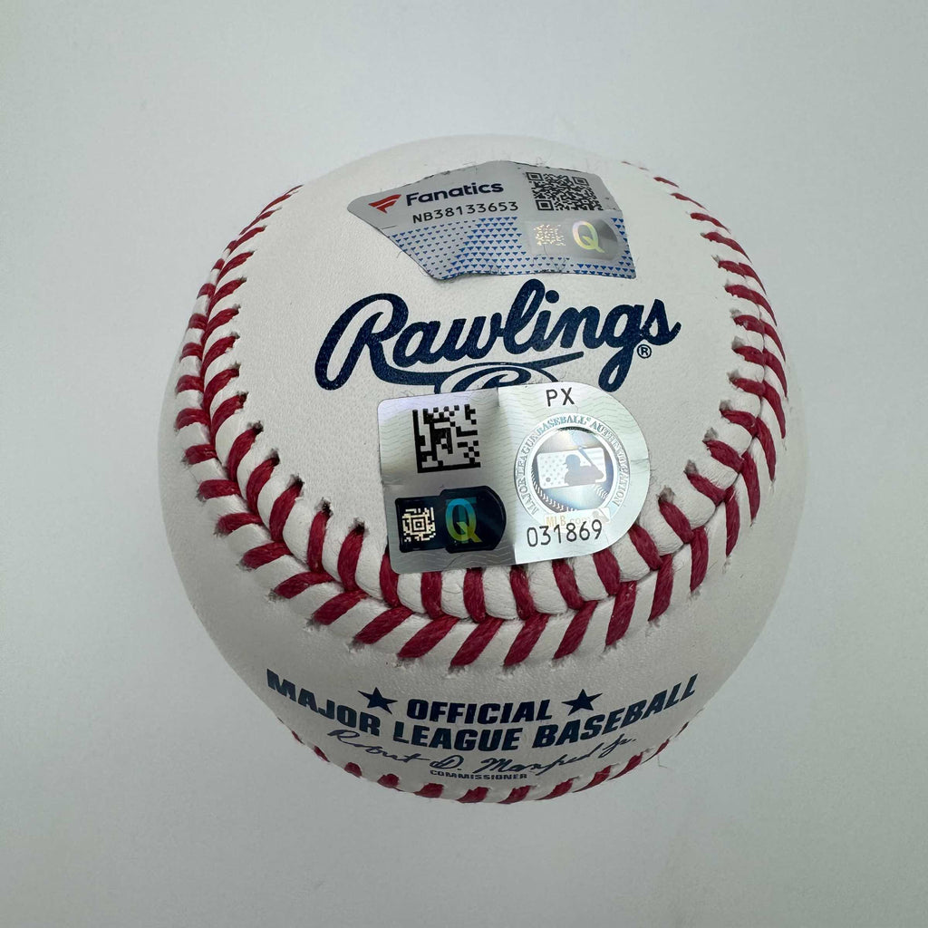 Autographed/Signed Trea Turner Rawlings Official Major League Baseball ROML Fanatics COA