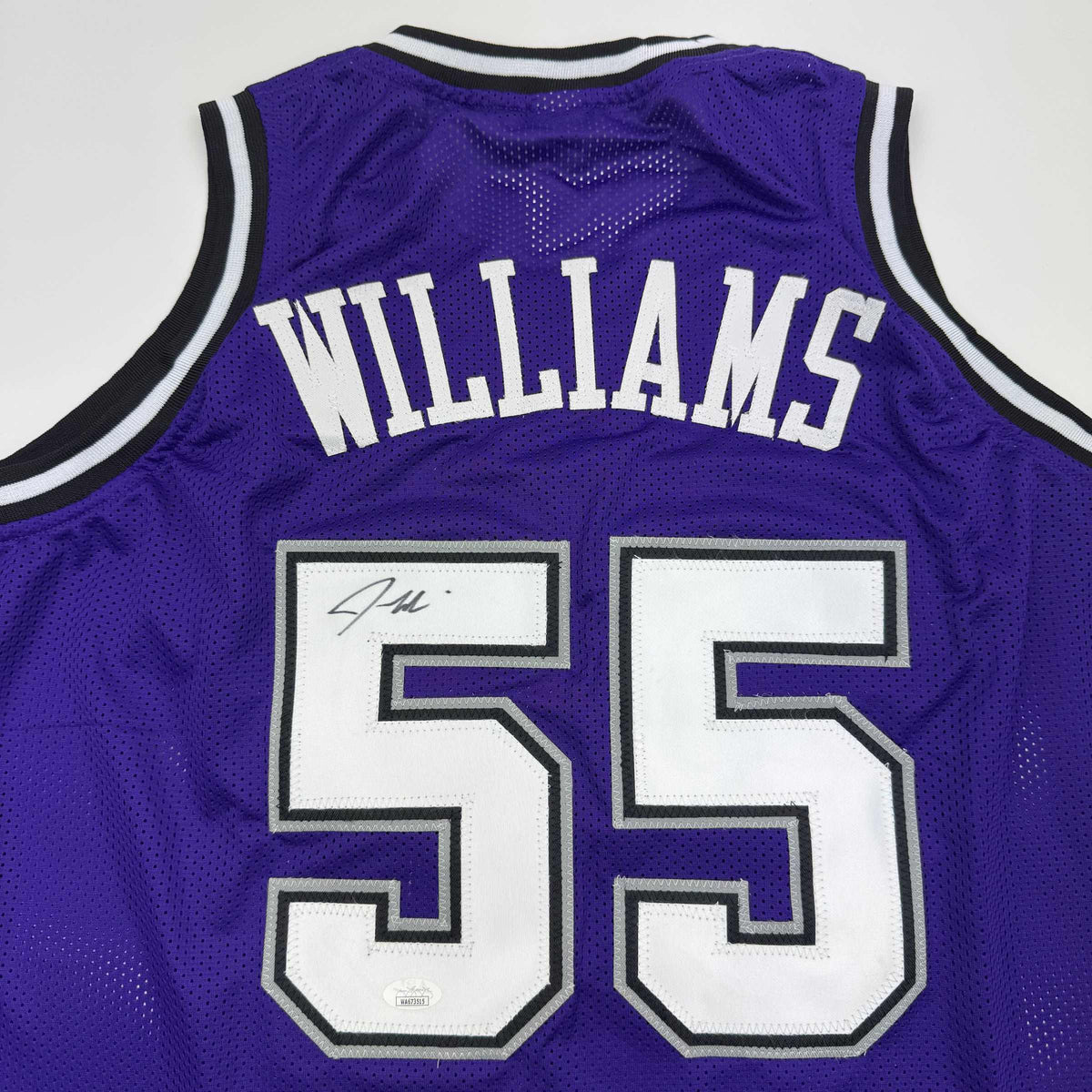 Autographed/Signed Jason Williams Sacramento Purple Basketball Jersey JSA COA