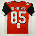 Autographed/Signed Chad Johnson Ochocinco Cincinnati Orange Retro Football Jersey JSA COA