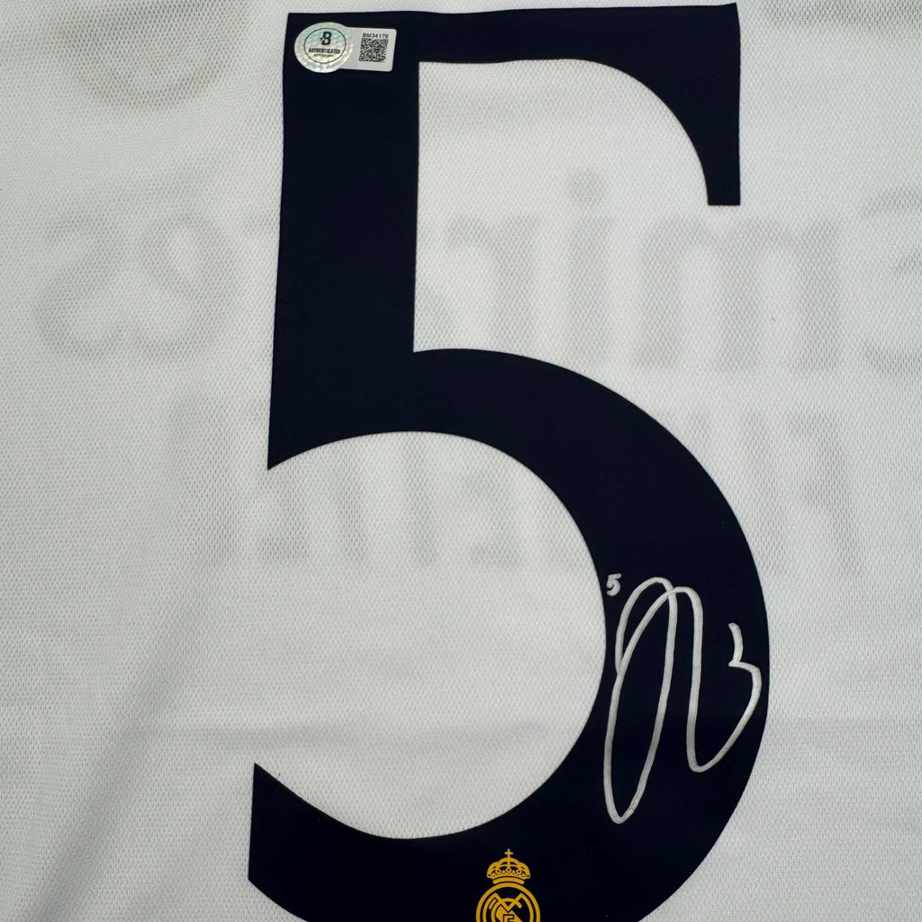 Autographed/Signed Jude Bellingham Real Madrid White Soccer Jersey Beckett BAS COA