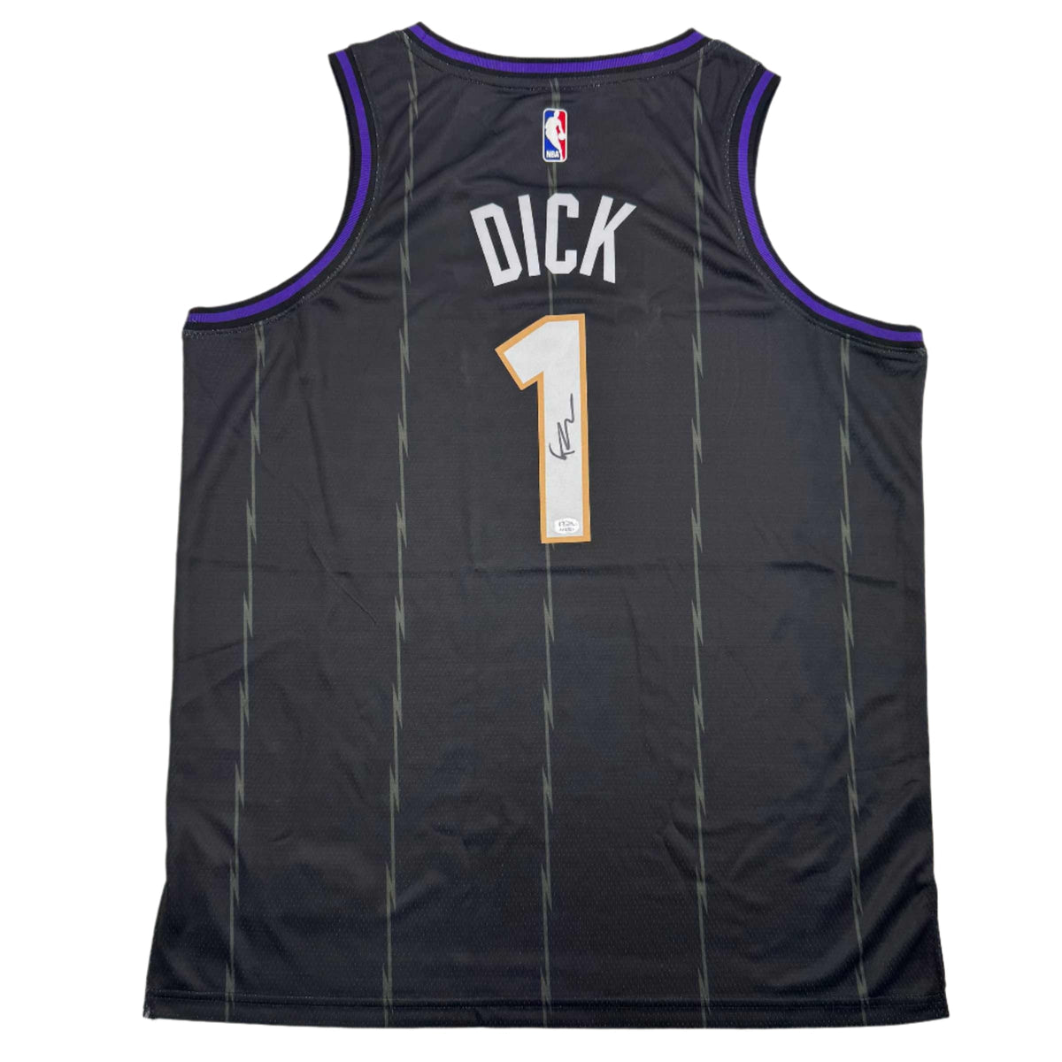 Autographed/Signed Gradey Dick Toronto Black Basketball Jersey PSA/DNA COA