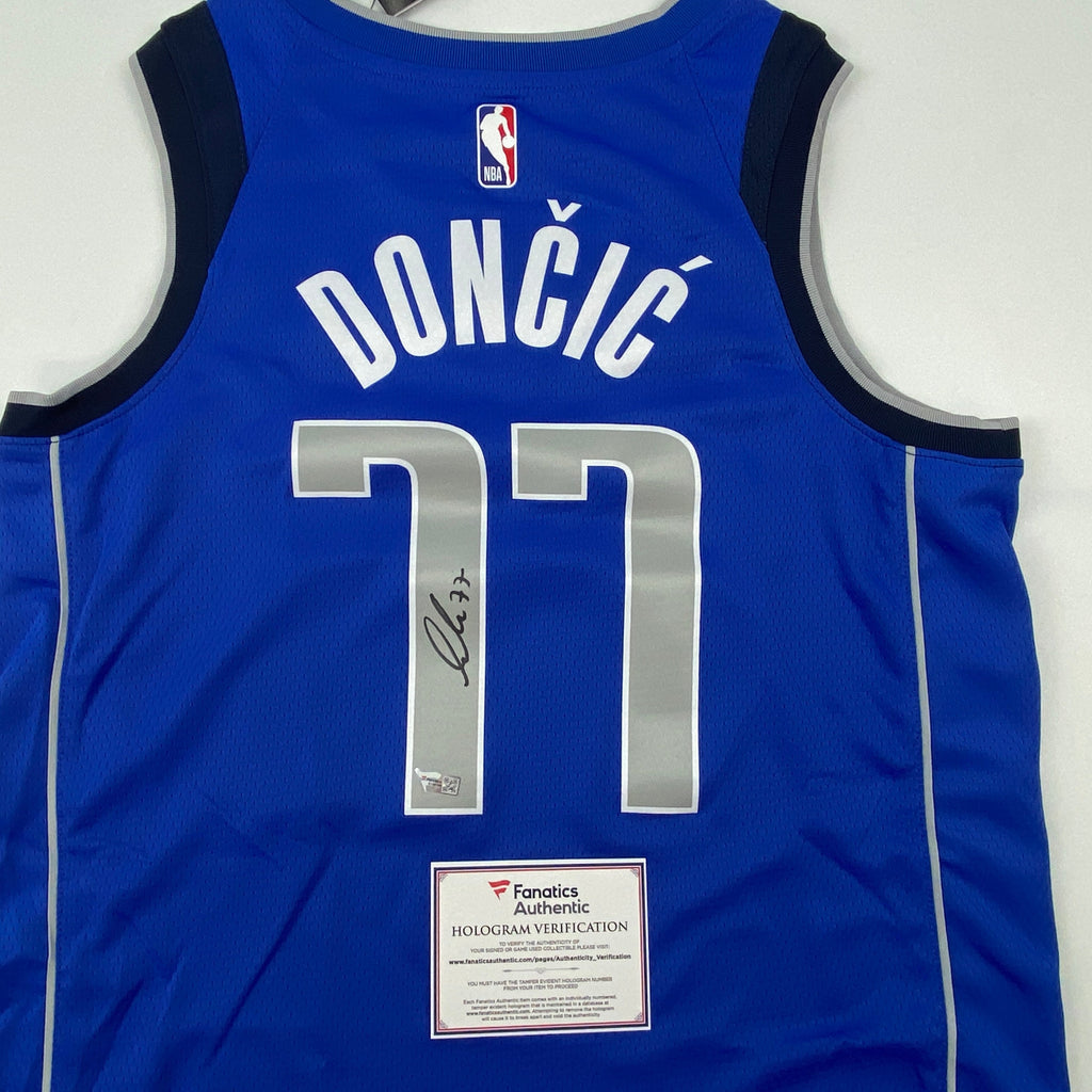 Autographed/Signed Luka Doncic Dallas Mavericks Blue Authentic Basketball Jersey Fanatics COA