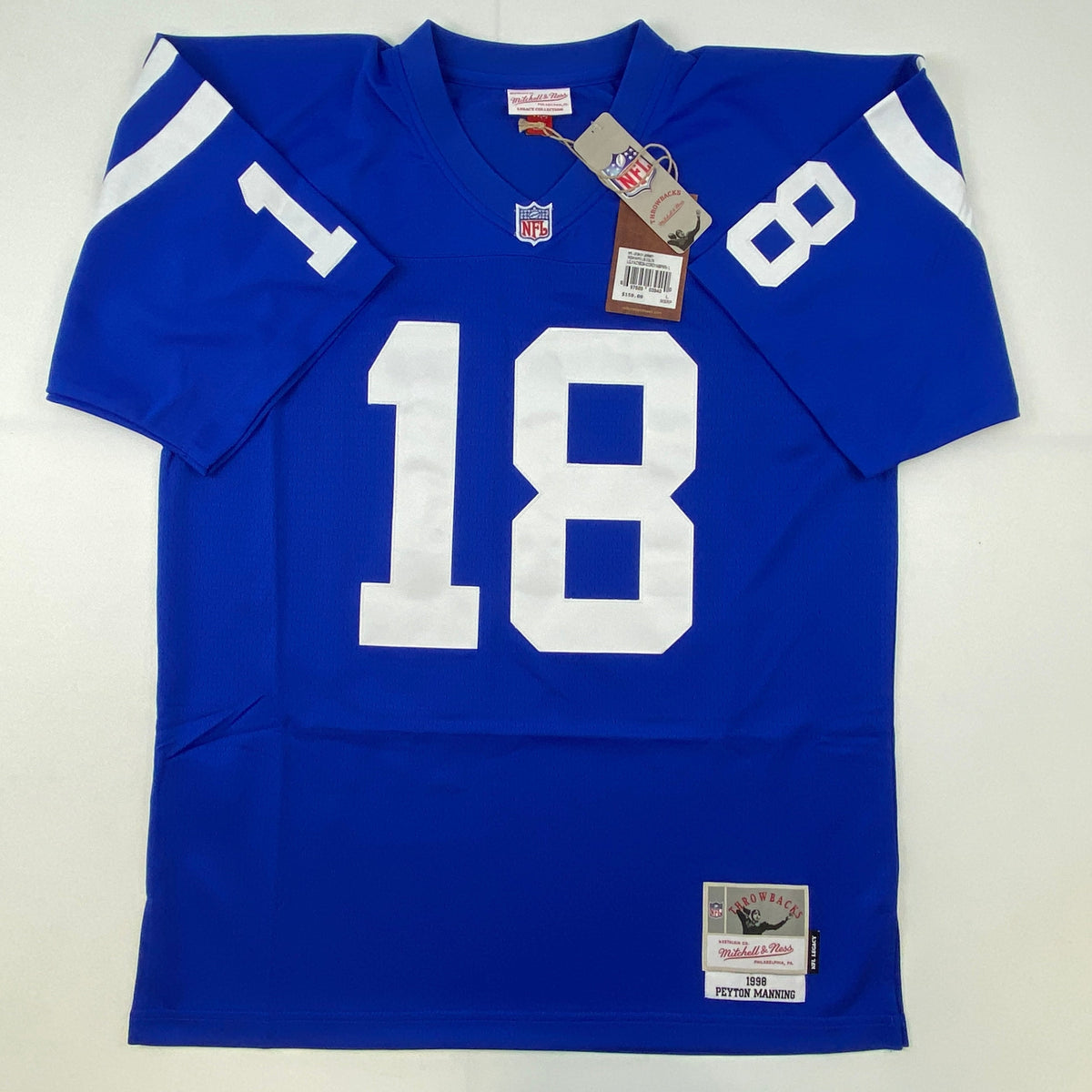 Autographed/Signed Peyton Manning Indianapolis Colts Authentic Blue Football Jersey Fanatics COA