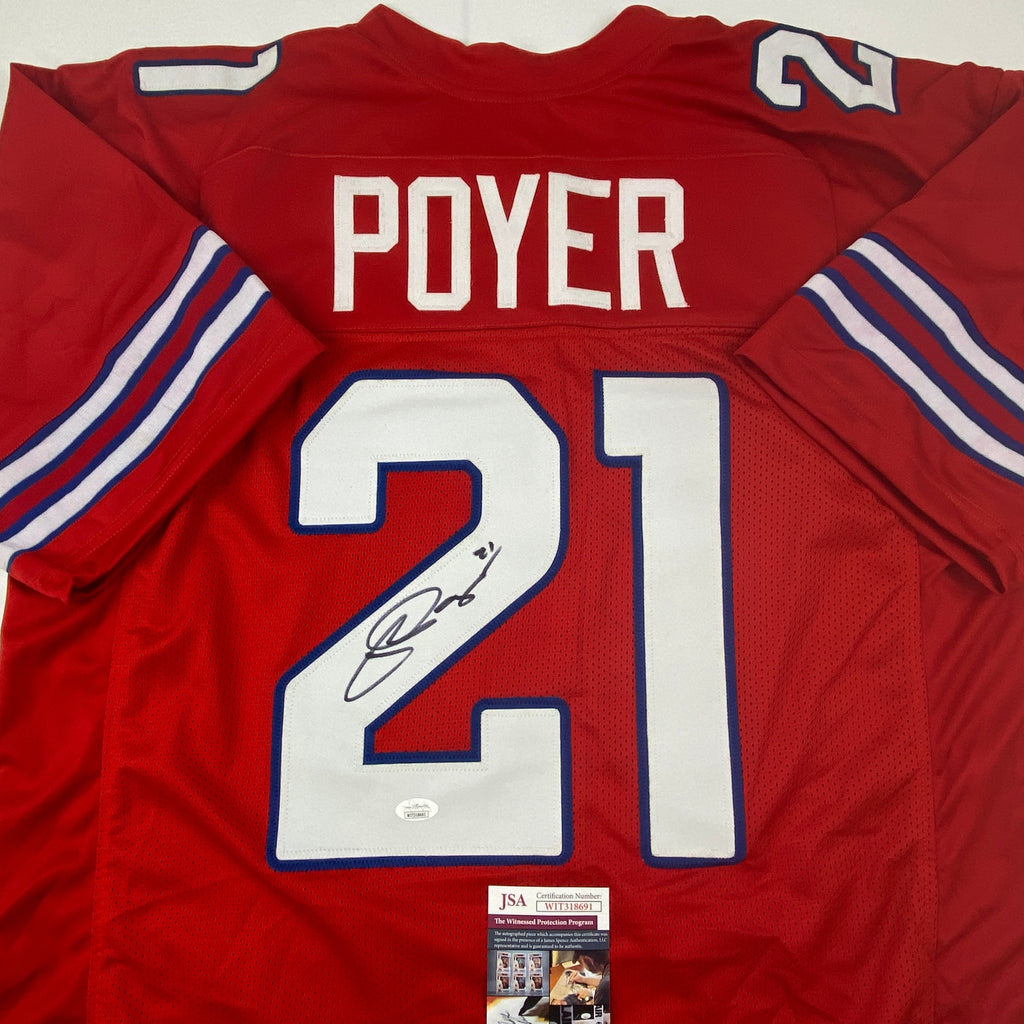 Autographed/Signed Jordan Poyer Buffalo Red Football Jersey JSA COA