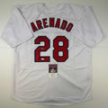 Autographed/Signed Nolan Arenado St. Louis White Baseball Jersey JSA COA