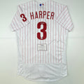 Autographed/Signed Bryce Harper Philadelphia Phillies Pinstripe Authentic Baseball Jersey Fanatics & MLB COA