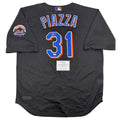 Autographed/Signed Mike Piazza New York Mets Black Mitchell & Ness Authentic Baseball Jersey Fanatics COA