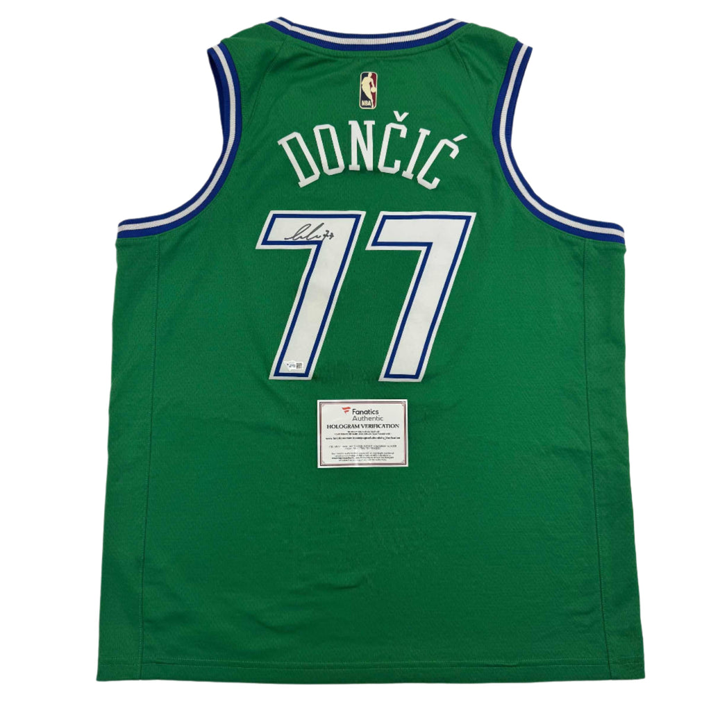 Autographed/Signed Luka Doncic Dallas Mavericks Green Authentic Basketball Jersey Fanatics COA