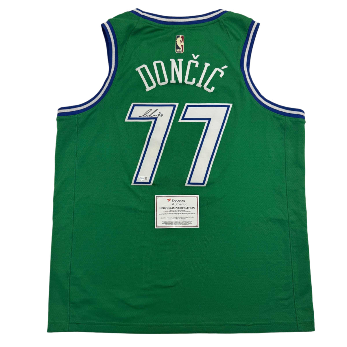 Autographed/Signed Luka Doncic Dallas Mavericks Green Authentic Basketball Jersey Fanatics COA