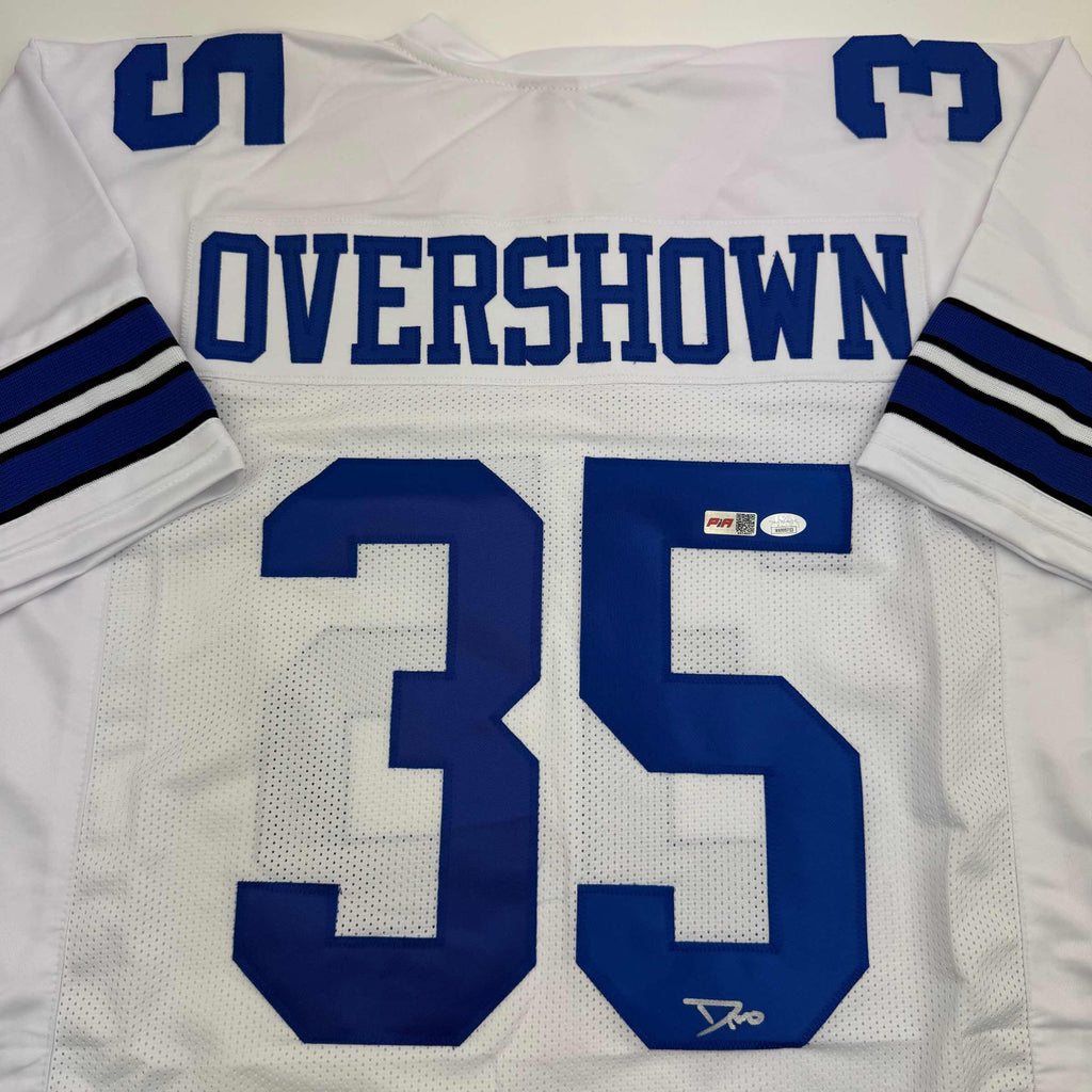 Autographed/Signed DeMarvion Overshown Dallas White Football Jersey JSA COA